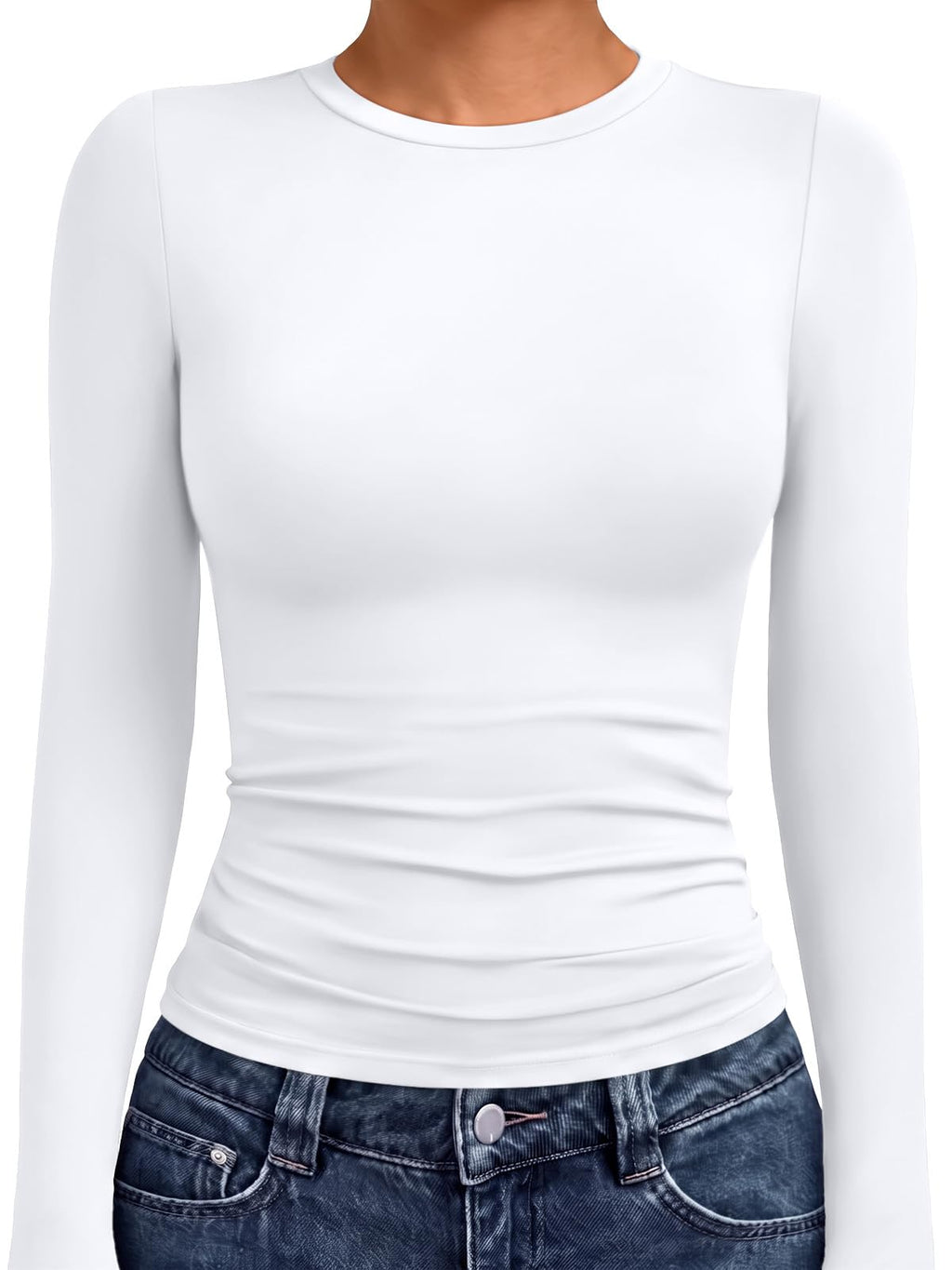 AUTOMET Womens Crew Neck Long Sleeve Shirts Compression Underscrubs Tops Jansha Store