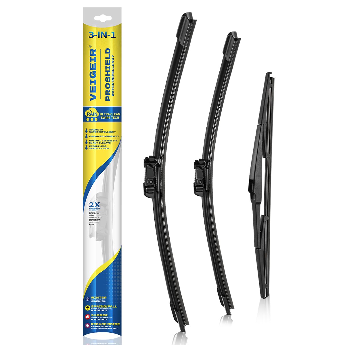 3 Pack Windshield Wiper Blades Compatible with Nissan Rogue 2014-2023 Pathfind 2013-2021 Original Factory Quality Front Rear Wipers Blade Set for My Car - 26" 17" 12" Jansha Store