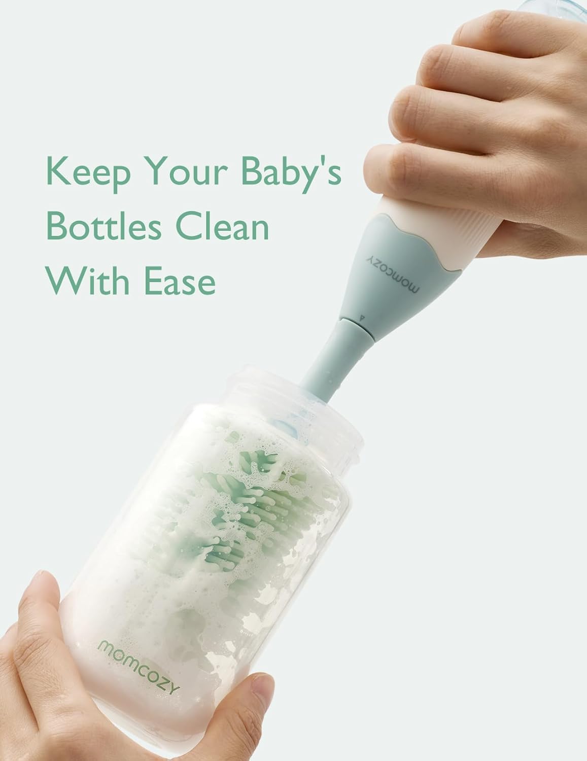 Momcozy Baby Bottle Brush Kit, Push-Press Foam Design, Green Jansha Store