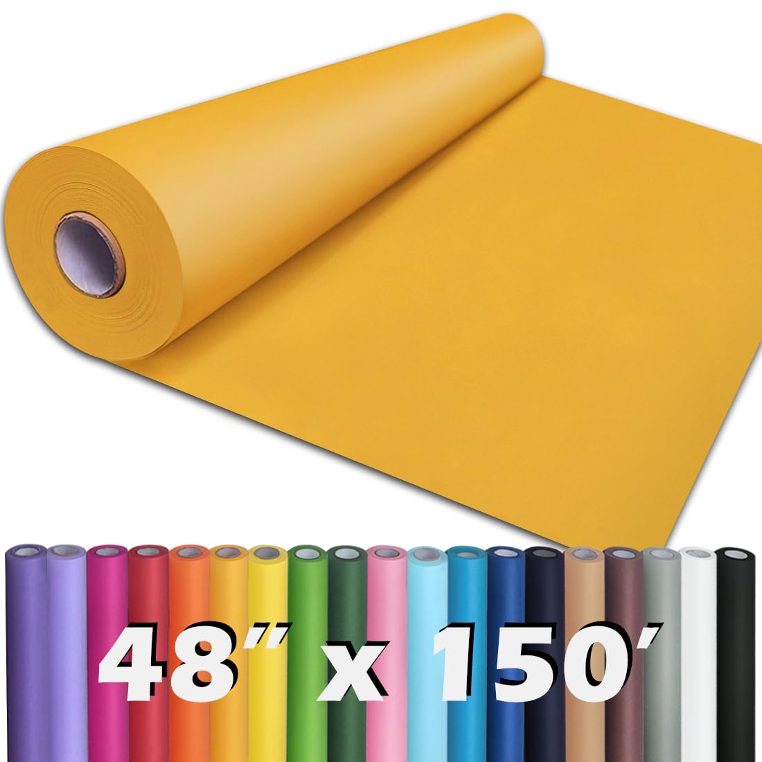 PerkHomy Brown Kraft Paper Roll 17.5" x 1,200" (100') for Gift Wrapping Bulletin Board Craft Art Bouquet Flower Packing Valentines Easel Moving Shipping Floor Poster Covering Table 70GSM 50LB Jansha Store