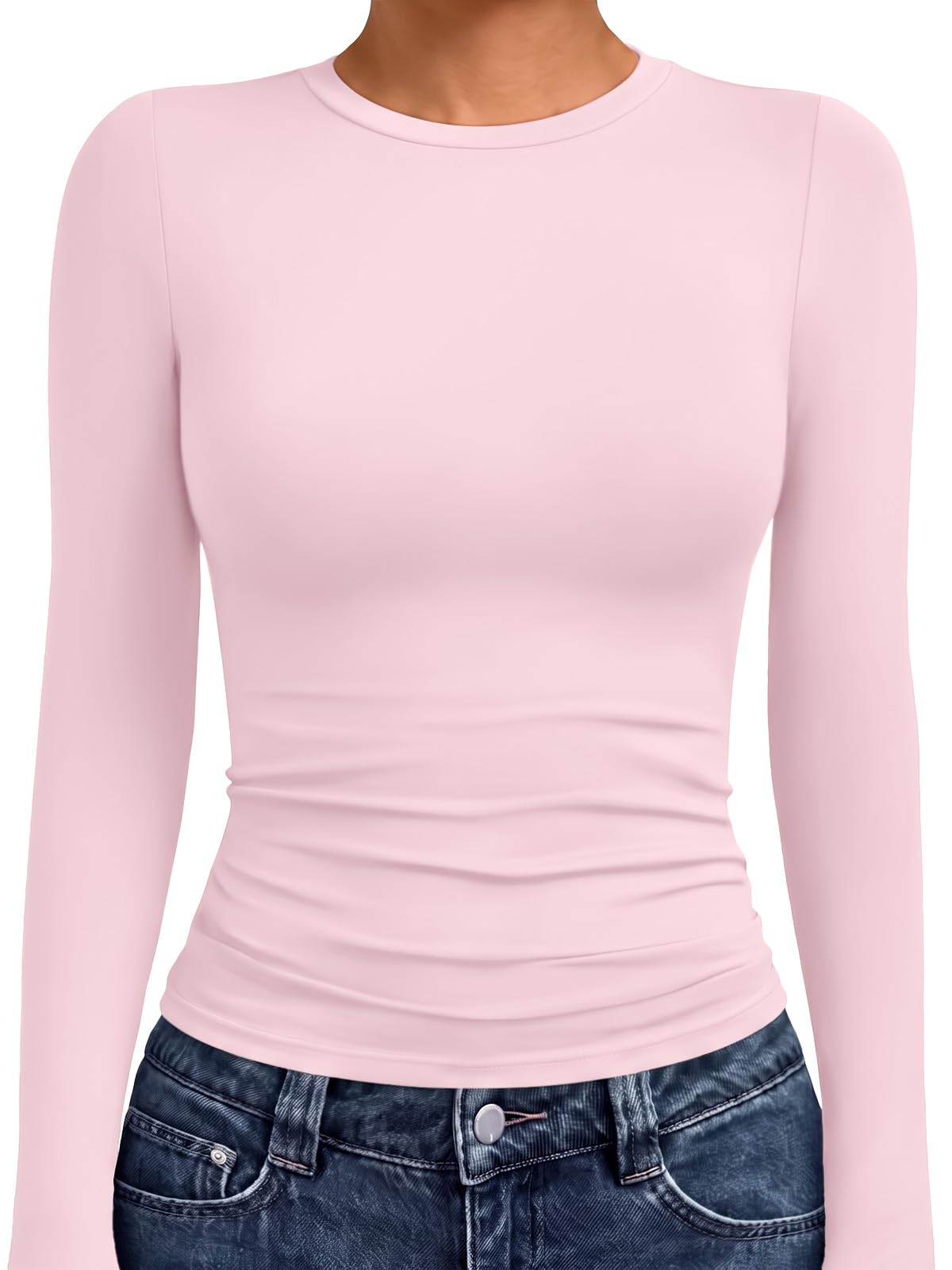 AUTOMET Womens Crew Neck Long Sleeve Shirts Compression Underscrubs Tops Jansha Store