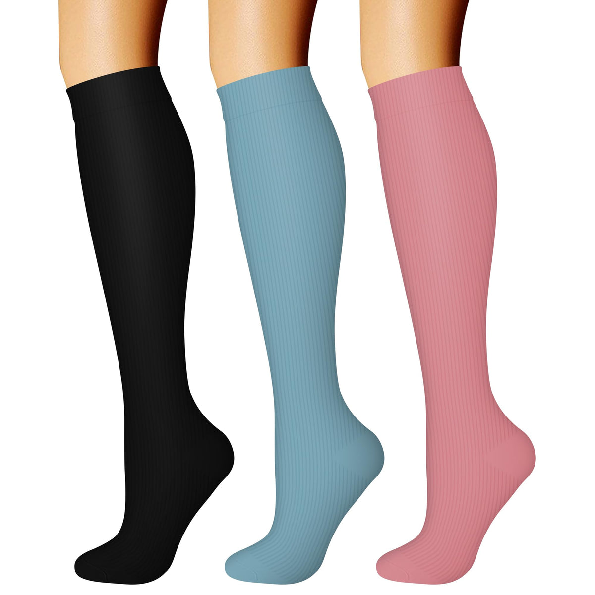 CHARMKING Compression Socks for Women & Men Circulation (3 Pairs) 15-20 mmHg is Best Support for Athletic Running Cycling Jansha Store