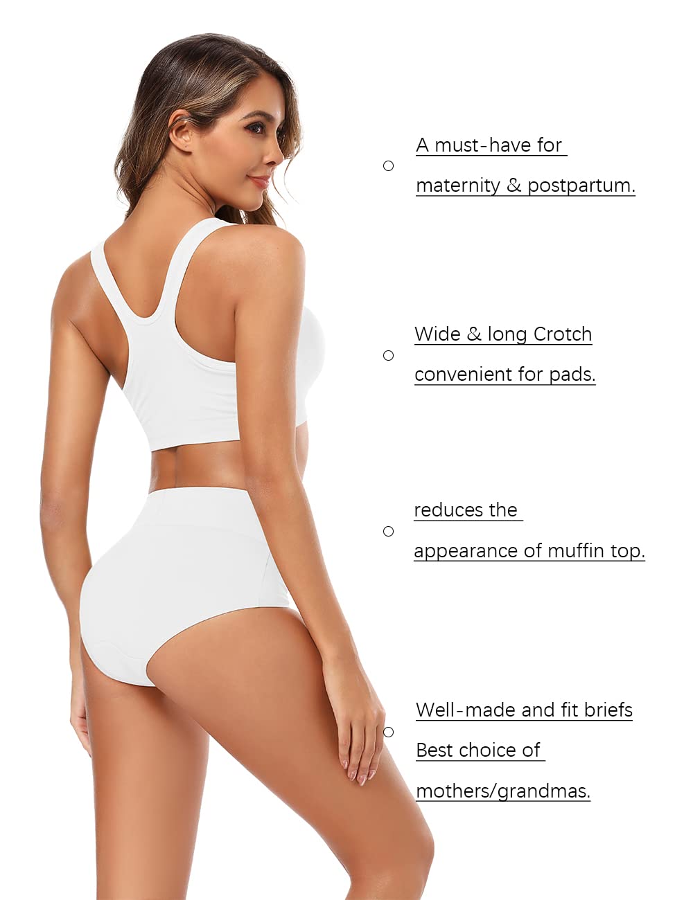Molasus Women's Cotton Underwear High Waisted Full Coverage Ladies Panties (Regular & Plus Size) Jansha Store