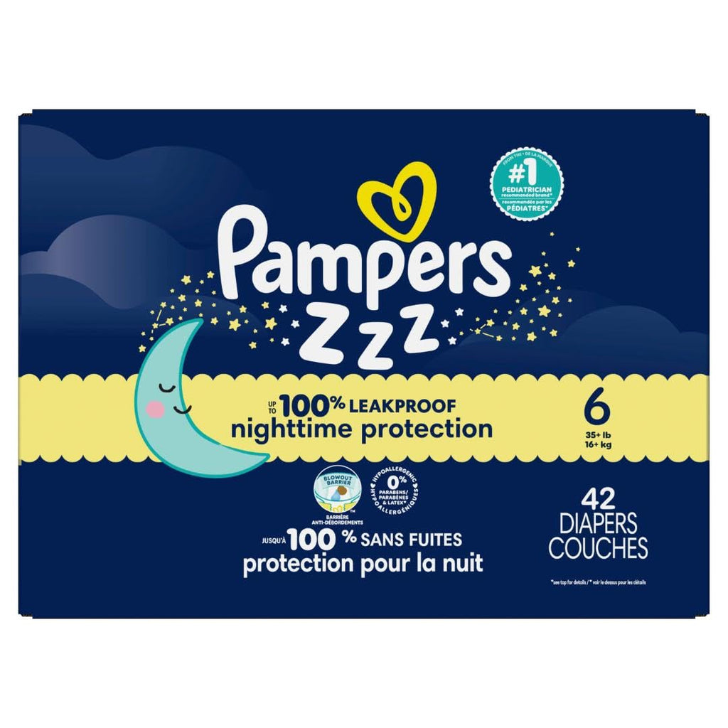 Pampers ZZZ Overnight Diapers, Size 7 (26-50 lbs), 36 Count, Nighttime Protection Disposable Baby Diaper Jansha Store