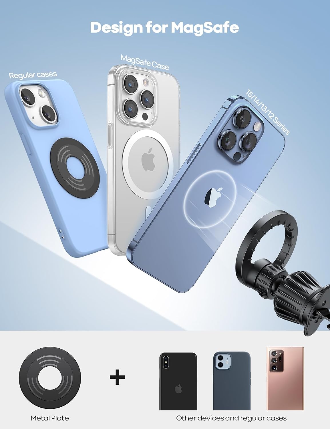 Lamicall for MagSafe Car Mount Vent 20 Super Magnets Accessories for iPhone Jansha Store