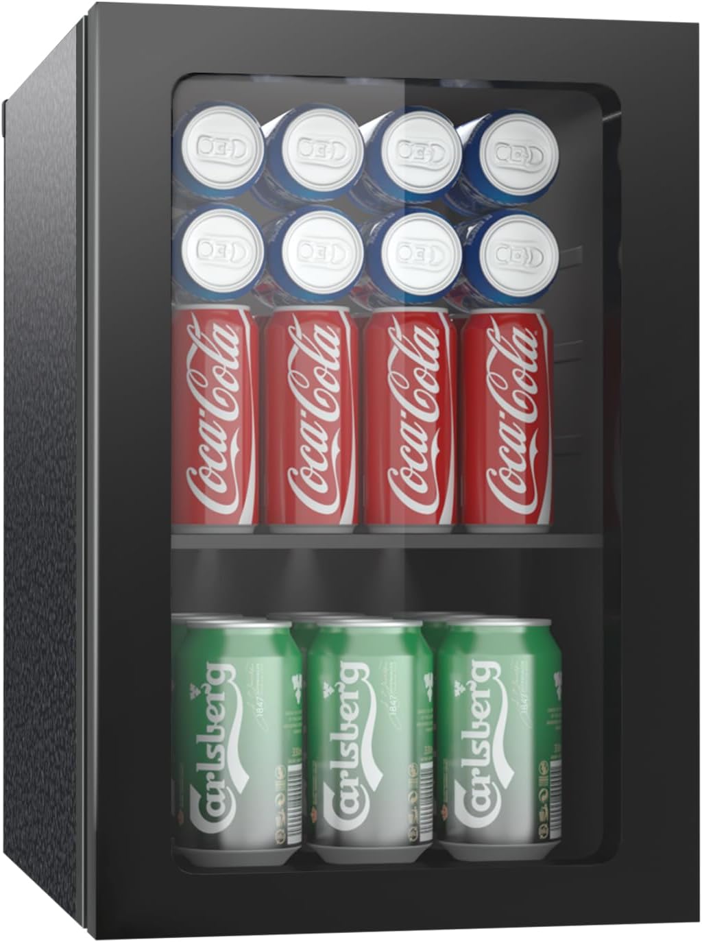 Erivess 24 Can Mini Fridge, 0.6 Cu.ft Beverage Refrigerator Cooler, Black Jansha Store