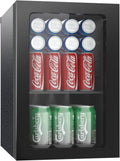 Erivess 24 Can Mini Fridge, 0.6 Cu.ft Beverage Refrigerator Cooler, Black Jansha Store