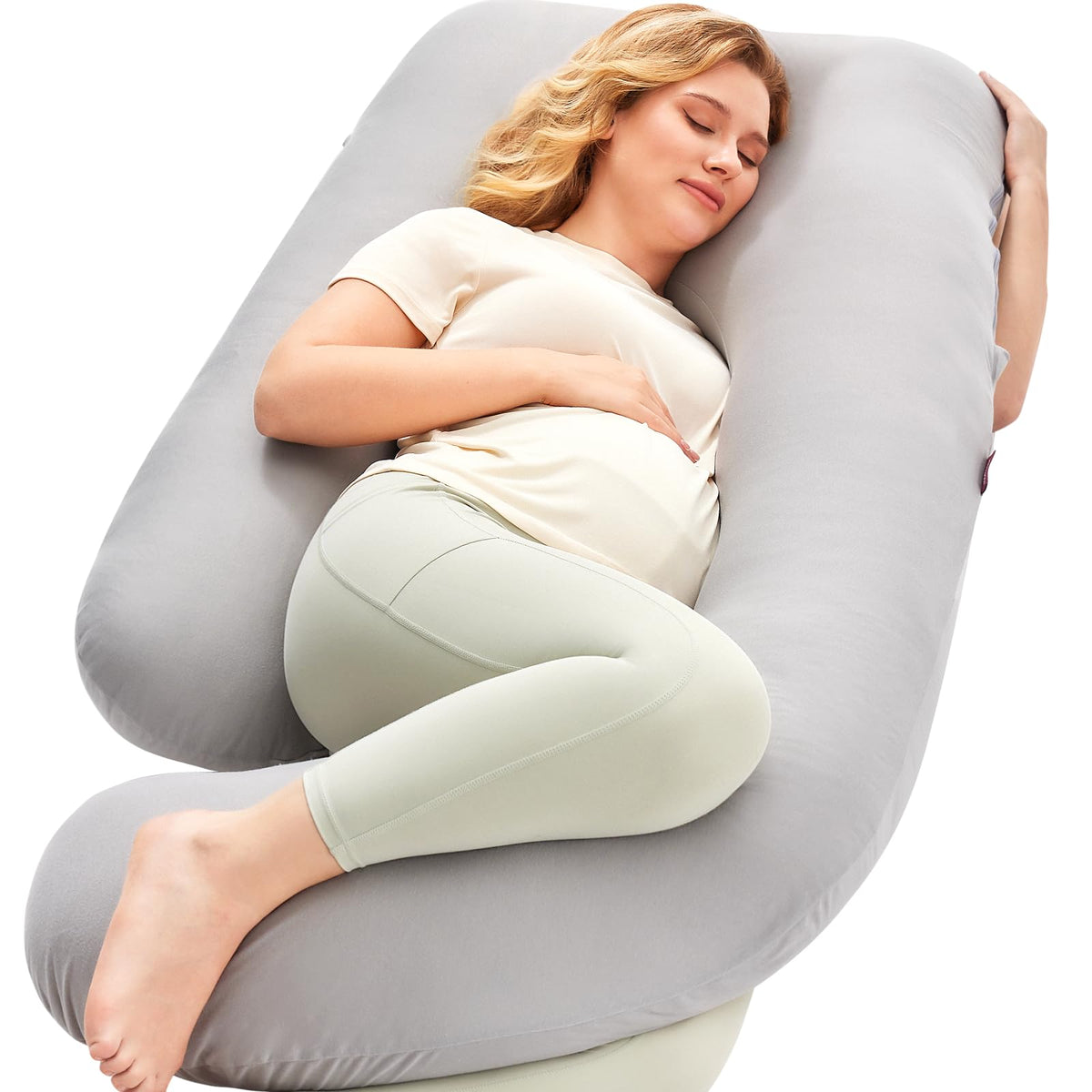 Momcozy Pregnancy Pillow for Sleeping - U Shaped Full Body Maternity Pillow Jansha Store