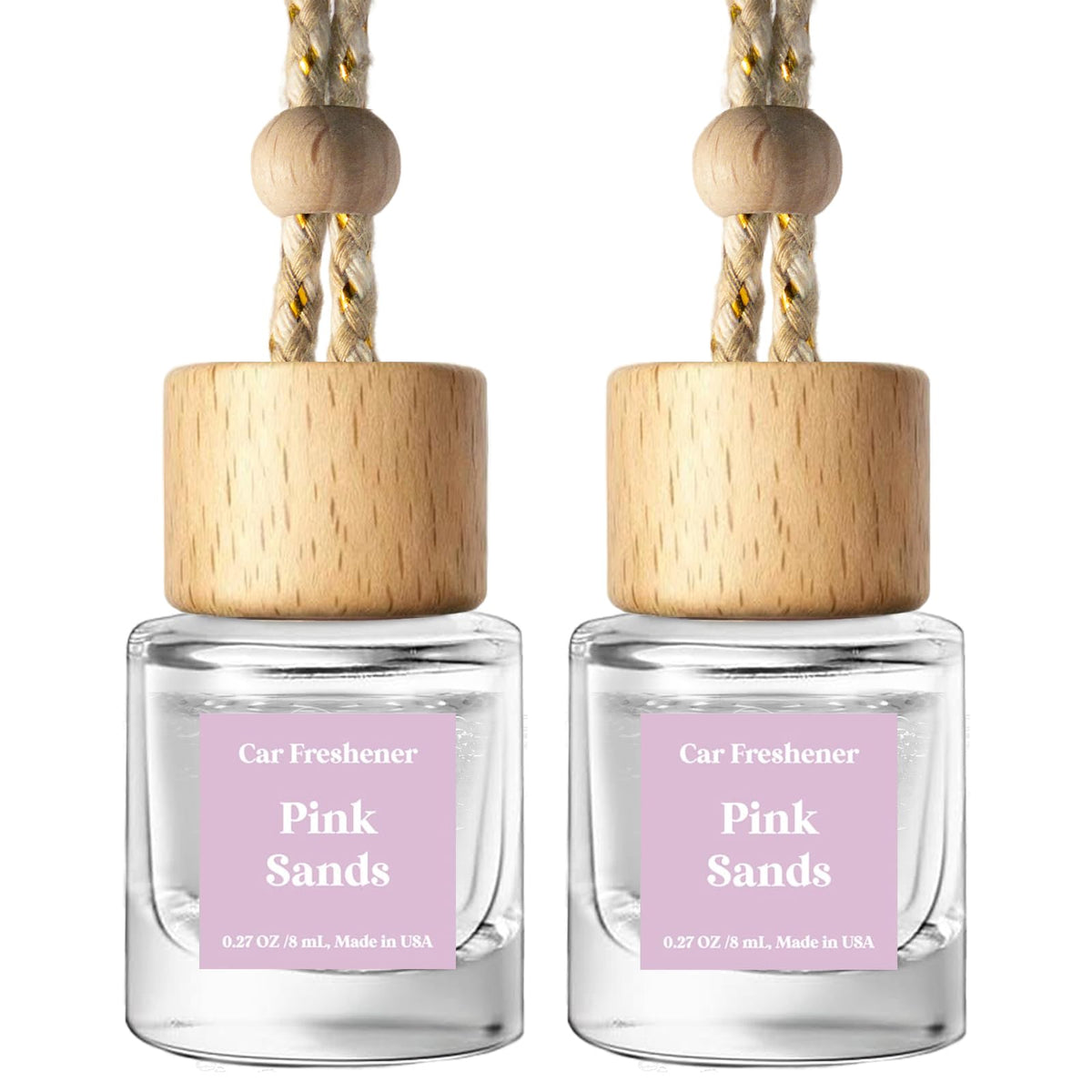 C Classy Car Air Freshener Hanging 2 Pack, Mahogany Teakwood Essential Oil Diffuser, Cute Glass Bottle, Long-Lasting Fragrance Car Accessories for Women & Men, Made in USA Jansha Store