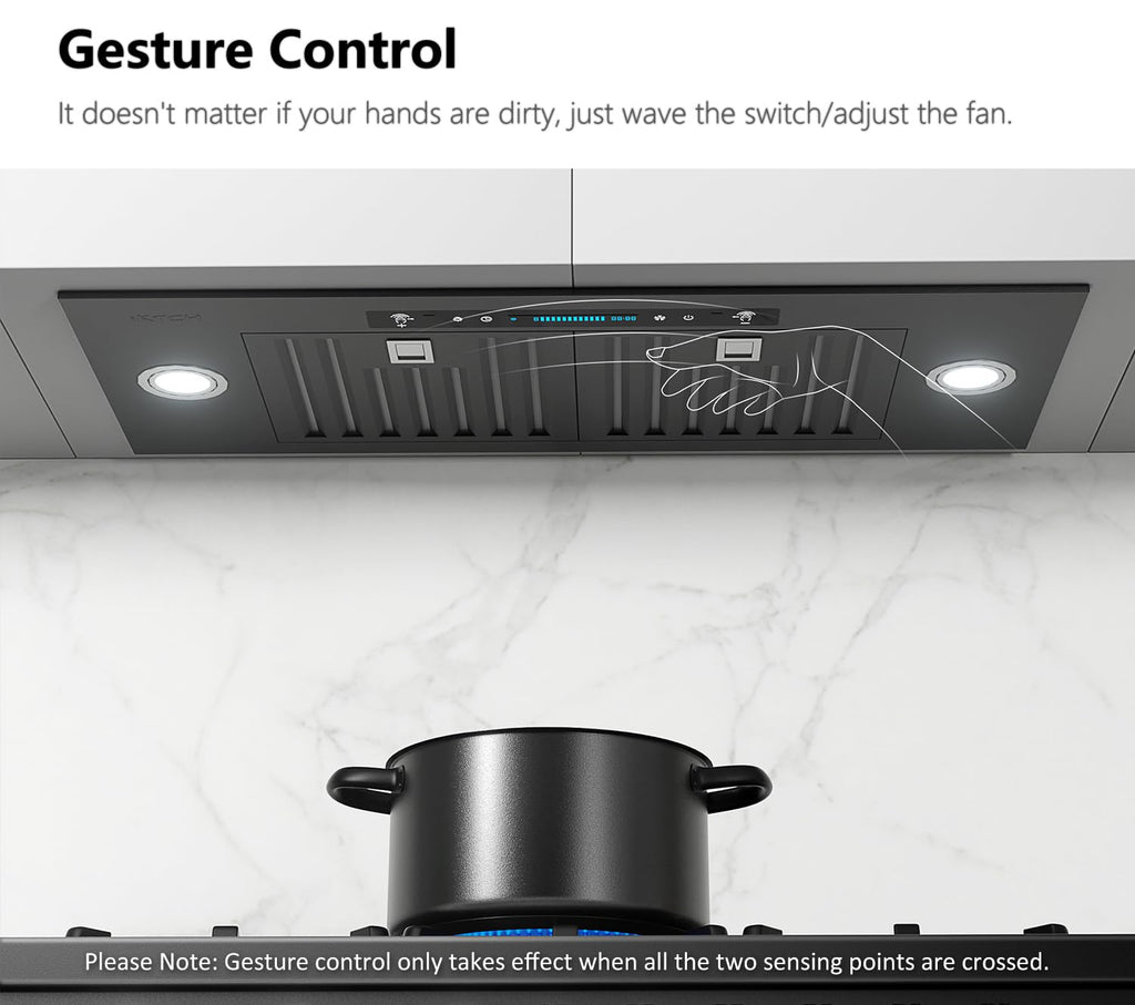 IKTCH 36 inch Black Insert Range Hood, 900 CFM Ducted/Ductless Vent Hood Jansha Store