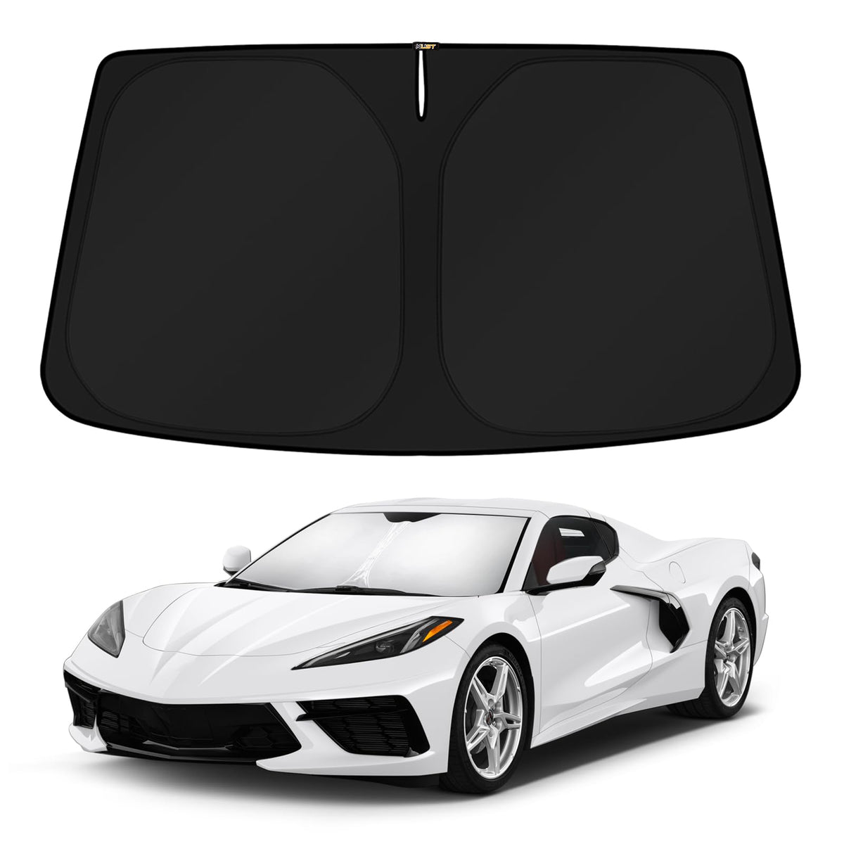 KUST Windshield Sun Shade for 2017-2026 Tesla Model Y/Model 3 Sunshade Accessories (Fit 2025-2026 Model Y Juniper / 2024 Model 3 Highland) Upgraded Foldable Sunshade, Blocks UV Rays Keep Car Cool Jansha Store