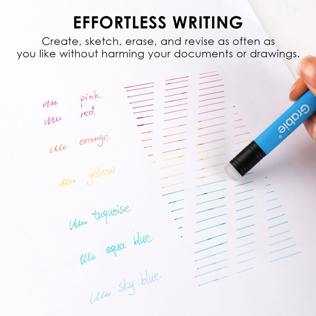 Grabie Erasable Gel Pens, 9 Medium Point 0.7 mm Pens, Classic Jansha Store