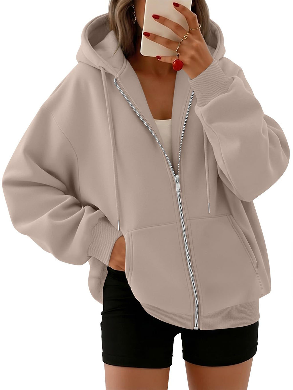 Trendy Queen Womens Oversized Zip Up Hoodies Y2K Fall Sweatshirts 2026 Jansha Store