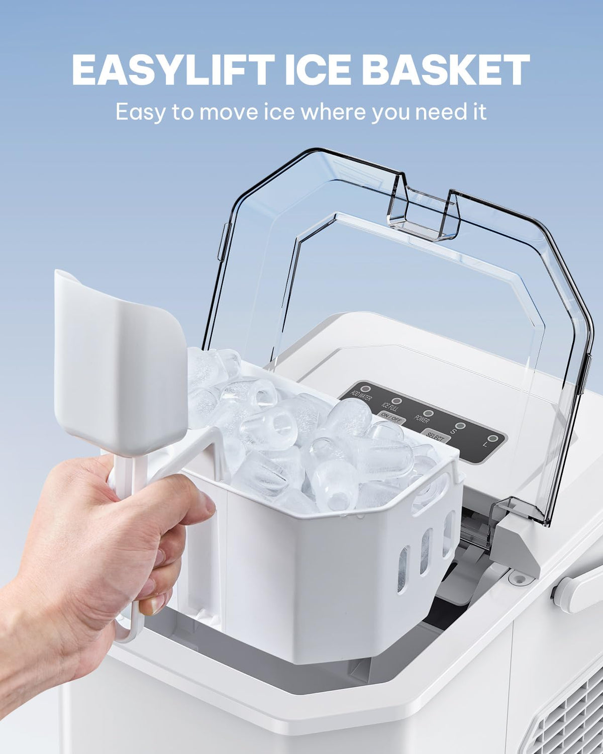 Silonn Ice Maker Countertop, Portable Ice Machine with Carry Handle, Self-Cleaning Ice Makers with Basket and Scoop, 9 Cubes in 6 Mins, 26 lbs per Day, Ideal for Home, Kitchen, Camping, RV Jansha Store