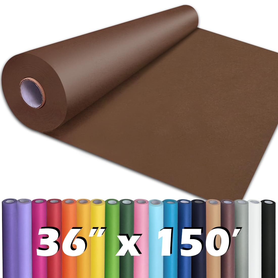 PerkHomy Brown Kraft Paper Roll 17.5" x 1,200" (100') for Gift Wrapping Bulletin Board Craft Art Bouquet Flower Packing Valentines Easel Moving Shipping Floor Poster Covering Table 70GSM 50LB Jansha Store