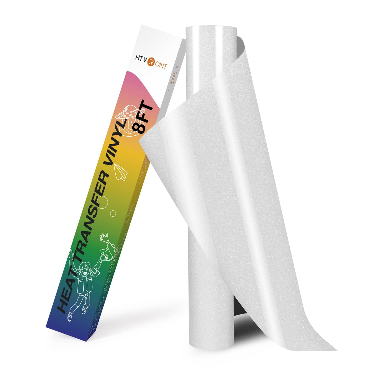 HTVRONT HTV Roll Heat Transfer Vinyl - 12" x 8ft White HTV Vinyl for Shirts Jansha Store