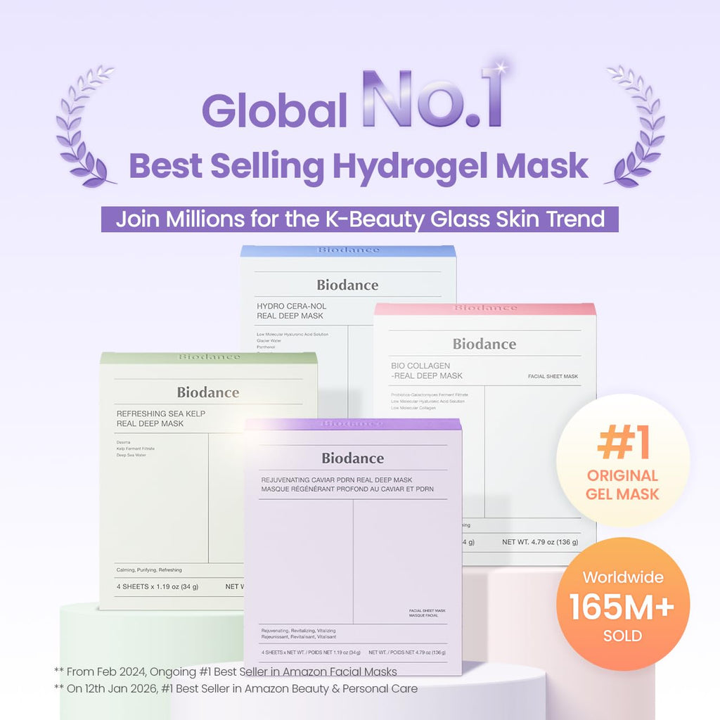 BIODANCE Bio-Collagen Real Deep Mask, Hydrating Overnight Hydrogel Face Mask, Pore Minimizing, Elasticity, Plumping, Travel Essentials & Self Care Gifts for Women, Korean Skin Care | 1.19oz(34g) x 4ea Jansha Store