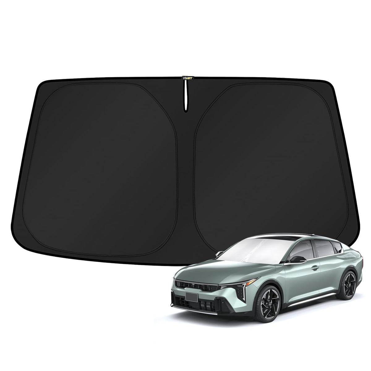 KUST Windshield Sun Shade for 2017-2026 Tesla Model Y/Model 3 Sunshade Accessories (Fit 2025-2026 Model Y Juniper / 2024 Model 3 Highland) Upgraded Foldable Sunshade, Blocks UV Rays Keep Car Cool Jansha Store