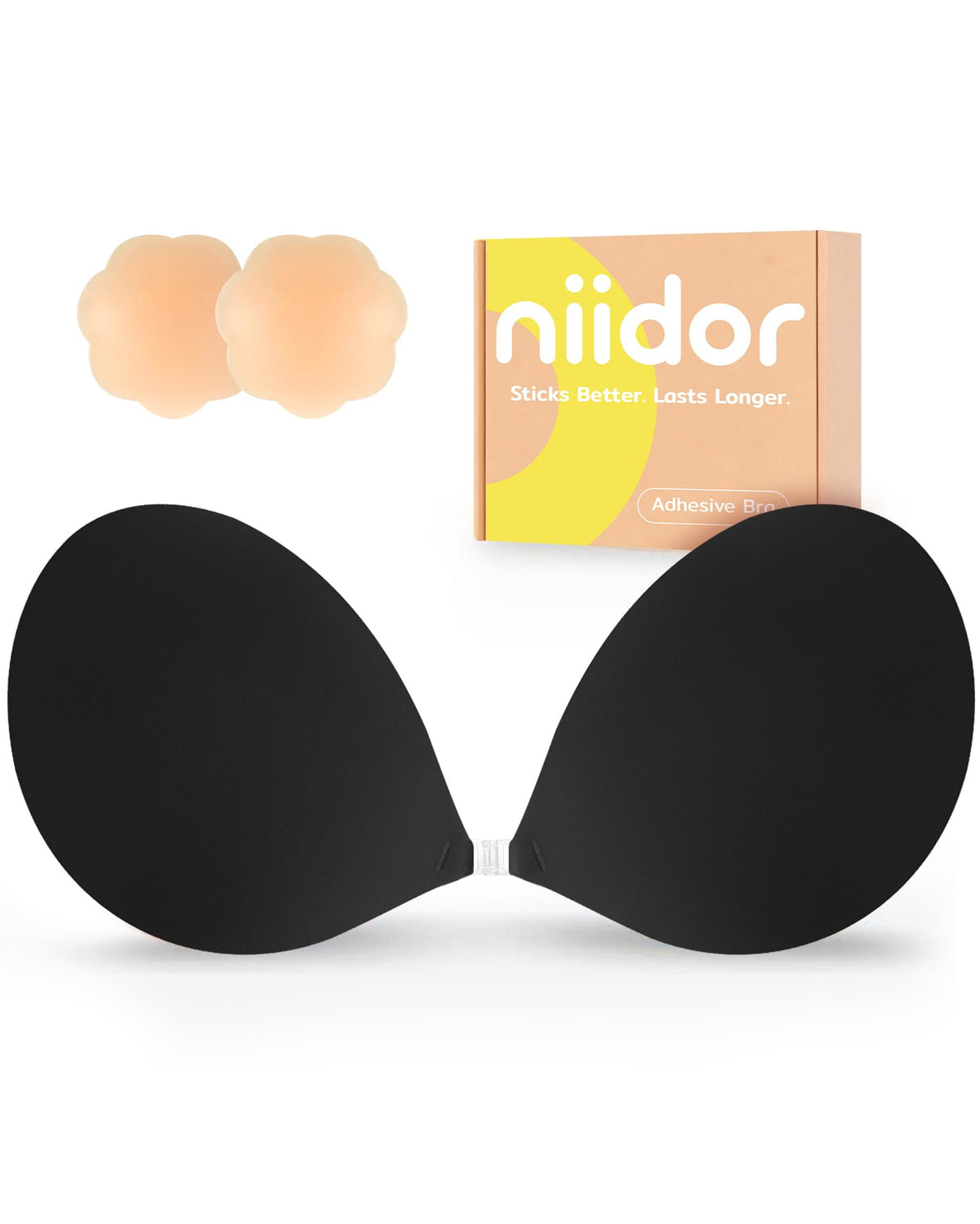 Niidor Adhesive Bra Strapless Ultra Sticky Invisible Push up Silicone Bra Multiple Colors Sizes Reusable for Backless Dress Jansha Store
