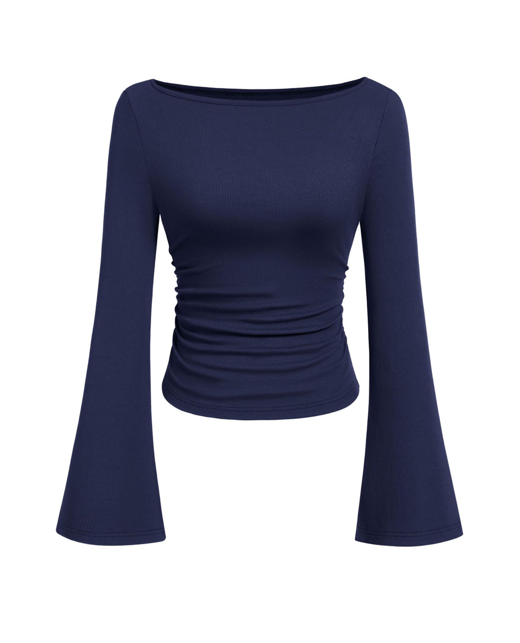PRETTYGARDEN Womens Bell Long Sleeve Ribbed Knit Tops Jansha Store