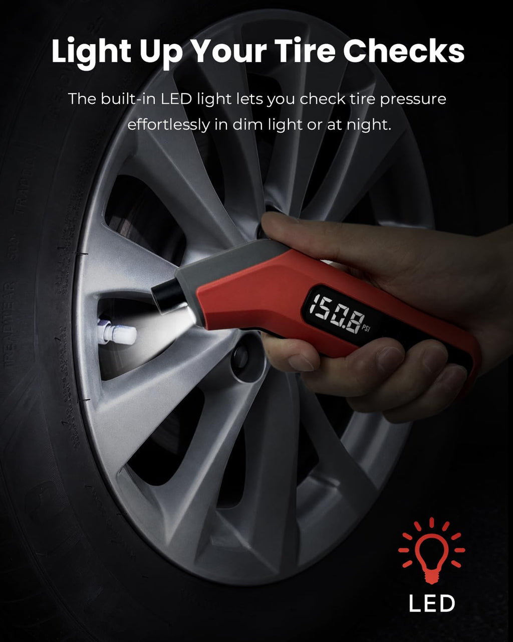 ETENWOLF T300 Digital Tire Pressure Gauge 200 PSI for Car, RV, Truck, Bikes Jansha Store