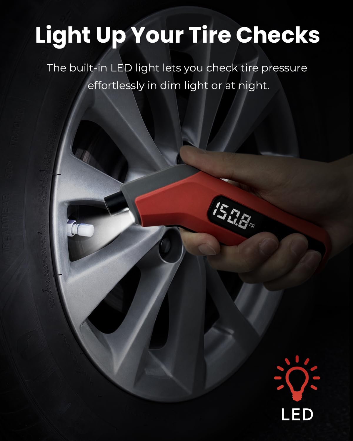 ETENWOLF T300 Digital Tire Pressure Gauge 200 PSI for Car, RV, Truck, Bikes Jansha Store