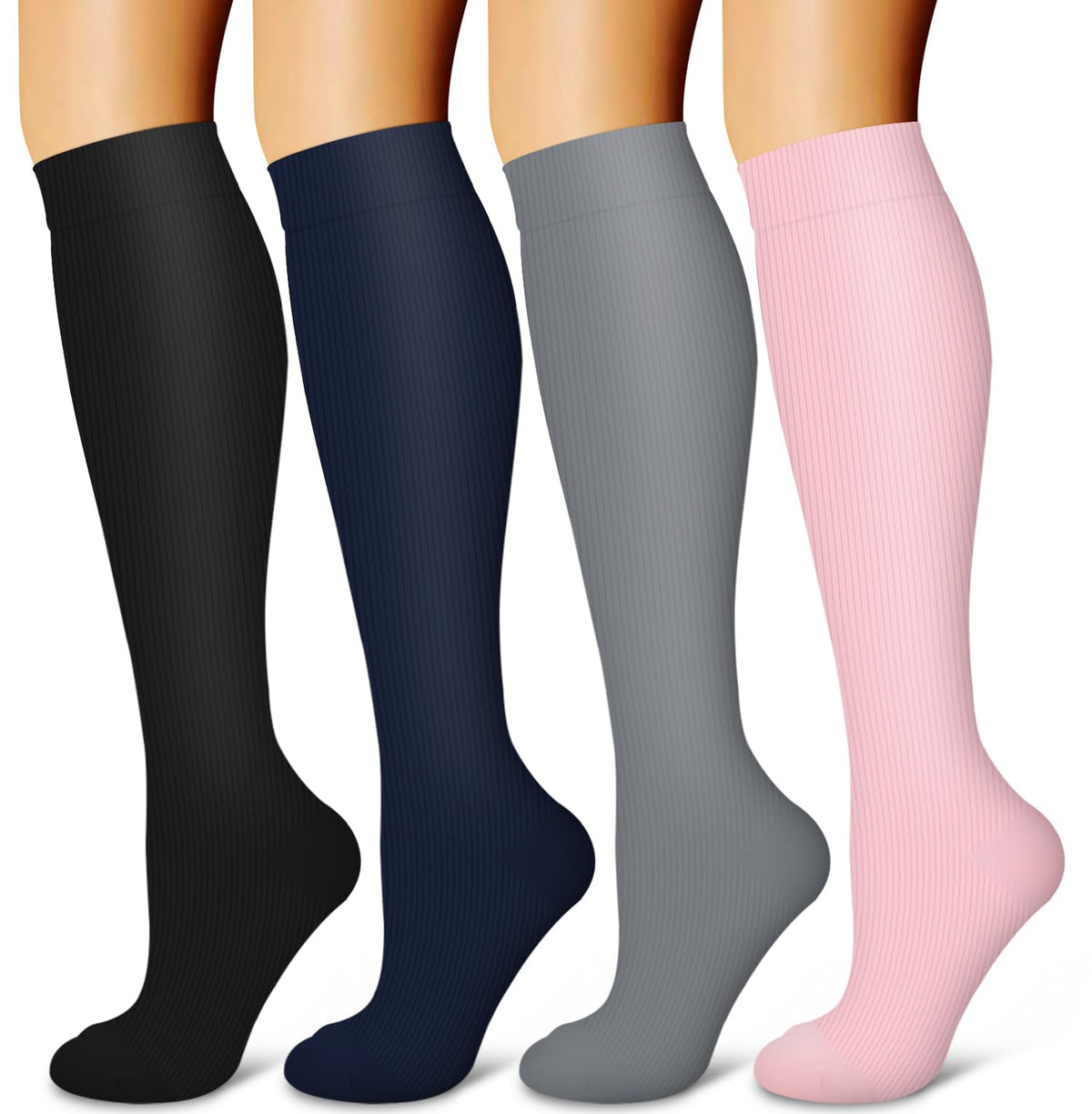 Laite Hebe 4 Pairs-Compression Socks for Women&Men Circulation-Best Support for Nurses,Running,Athletic Jansha Store