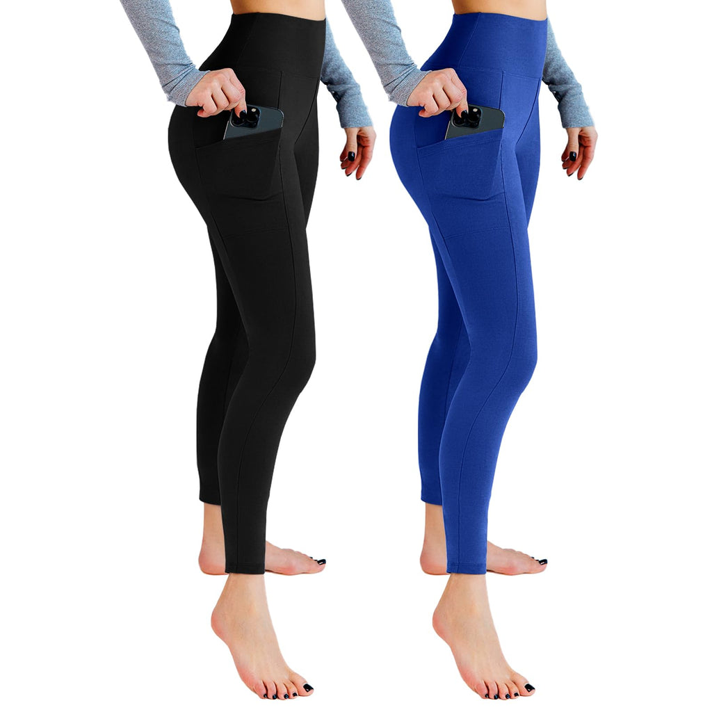 Leafigure 2-Pack High Waist Leggings with Pockets for Women Jansha Store