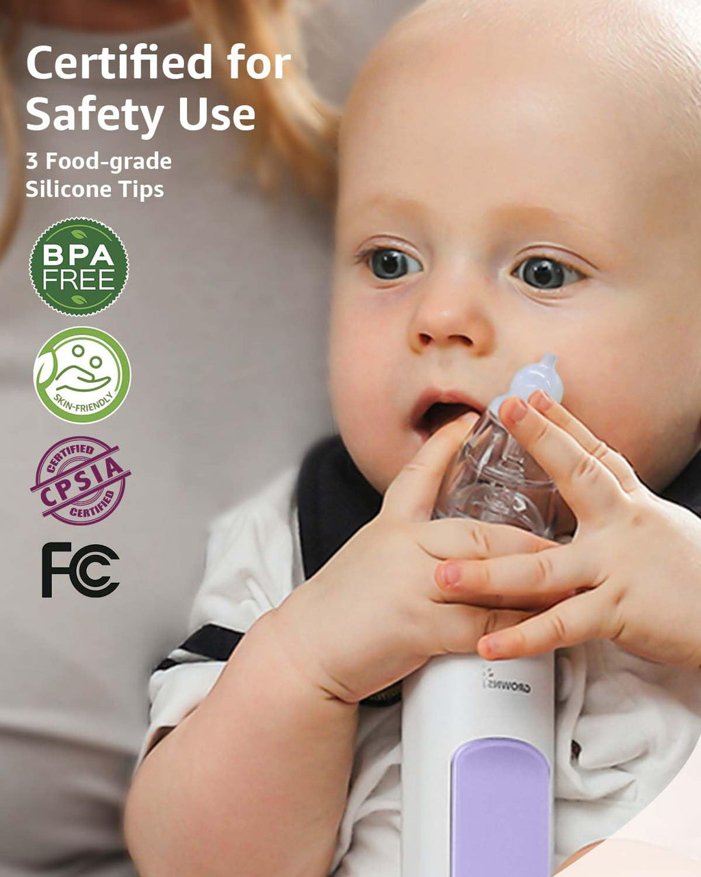 GROWNSY Baby Nasal Aspirator, Electric Nose Sucker, Powerful Suction,Grey Jansha Store