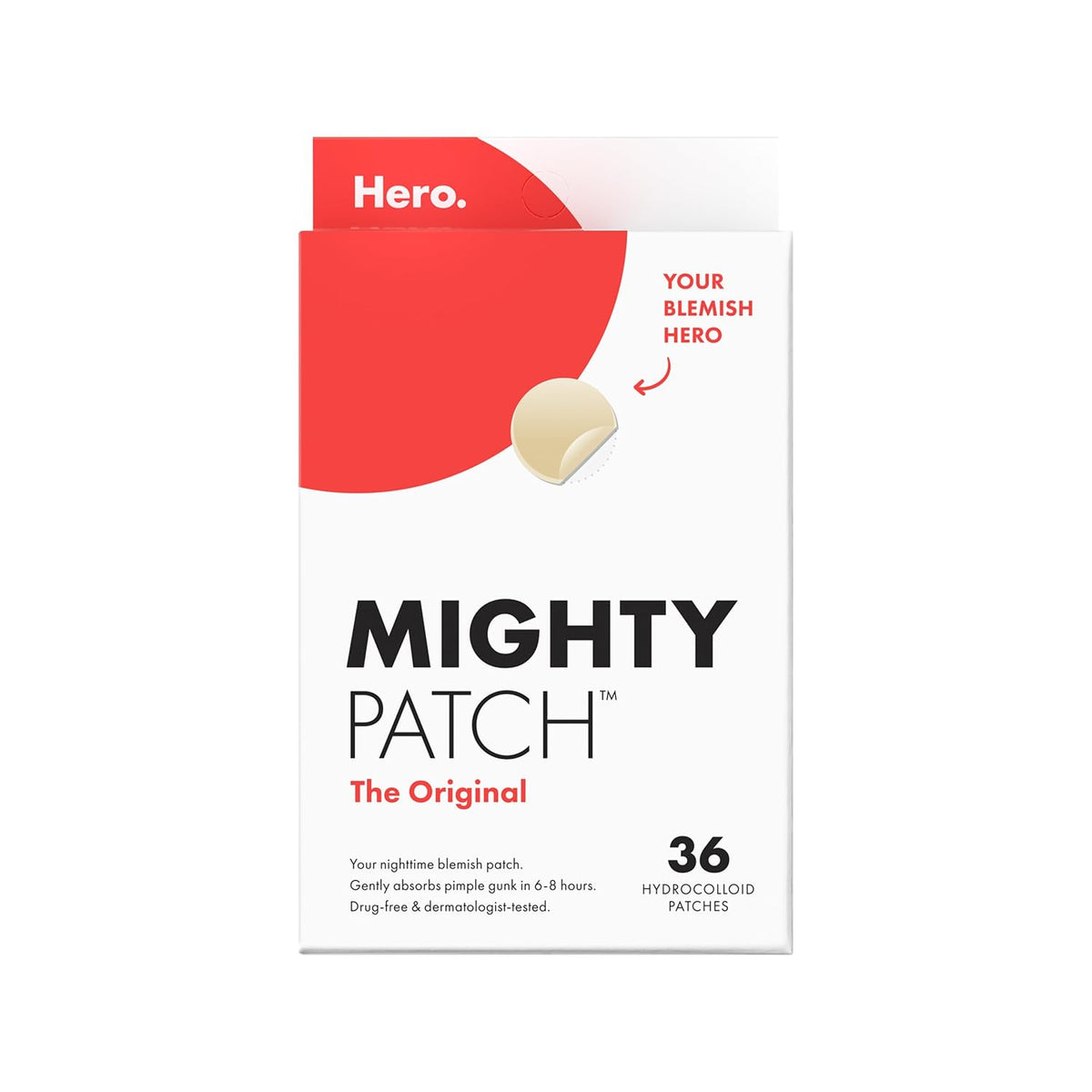 Mighty Patch Hero Cosmetics Original Nighttime Acne Pimple Patches, 36 Ct Jansha Store