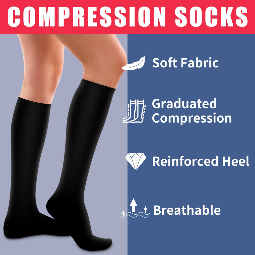Laite Hebe 4 Pairs-Compression Socks for Women&Men Circulation-Best Support for Nurses,Running,Athletic Jansha Store