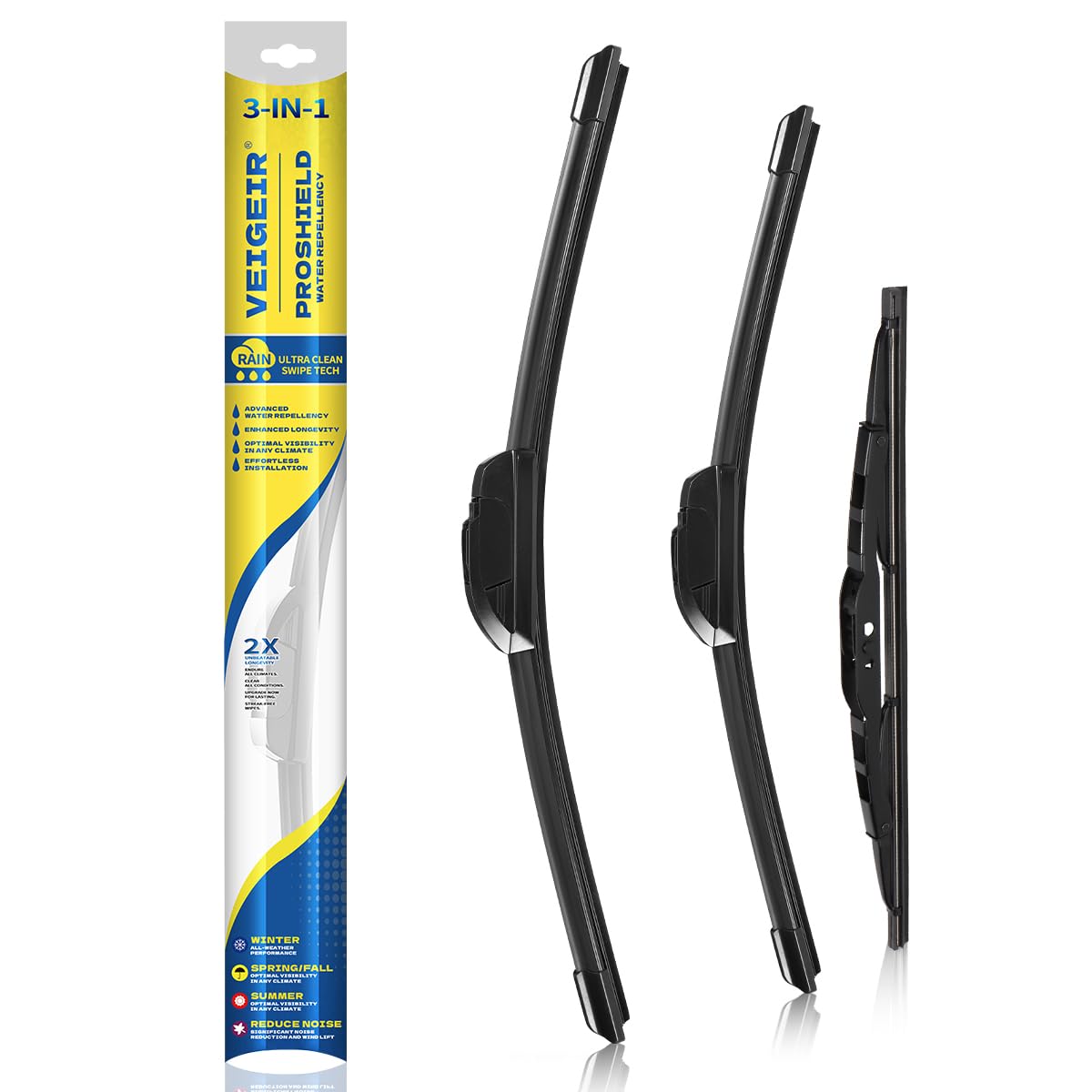 3 Pack Windshield Wiper Blades Compatible with Nissan Rogue 2014-2023 Pathfind 2013-2021 Original Factory Quality Front Rear Wipers Blade Set for My Car - 26" 17" 12" Jansha Store