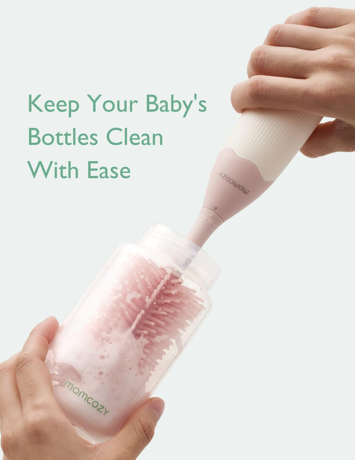 Momcozy Baby Bottle Brush Kit, Push-Press Foam Design, Green Jansha Store