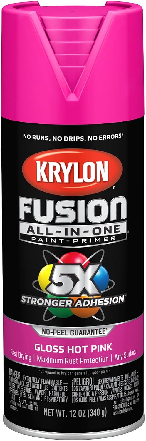 Krylon Fusion All-In-One 12 Oz. Gloss Spray Paint, Hot Pink - 1 Each Jansha Store