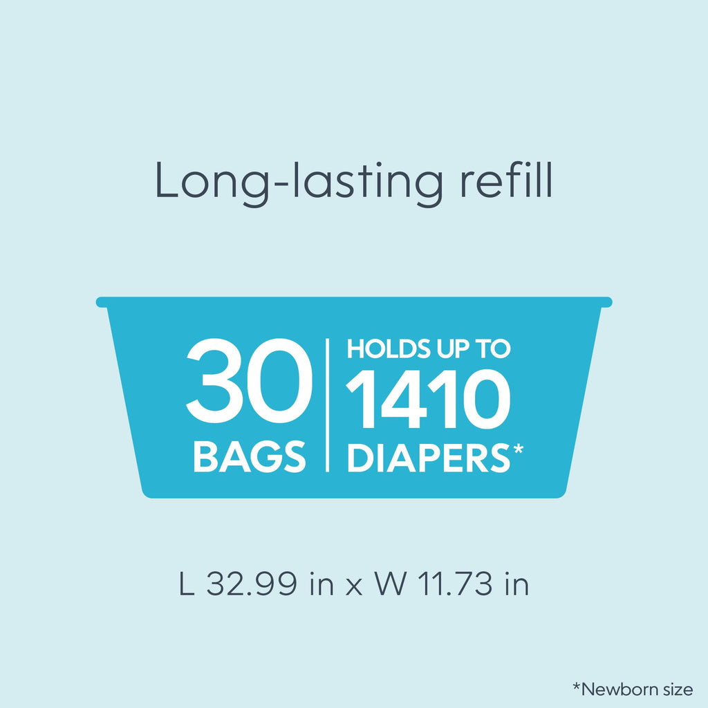 Diaper Genie Easy Roll Refill | 18 Bags Per Refill | Holds Up to 846 Newborn Diapers | Odor Control | Diaper Pail Refill Bags | Fits Diaper Genie Signature & Platinum Pails, Packaging may vary Jansha Store