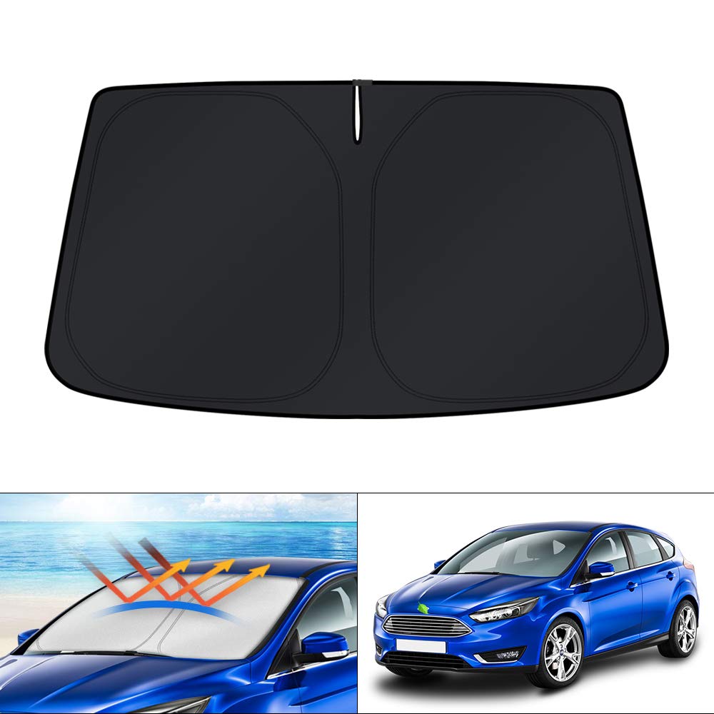 KUST Windshield Sun Shade for 2017-2026 Tesla Model Y/Model 3 Sunshade Accessories (Fit 2025-2026 Model Y Juniper / 2024 Model 3 Highland) Upgraded Foldable Sunshade, Blocks UV Rays Keep Car Cool Jansha Store