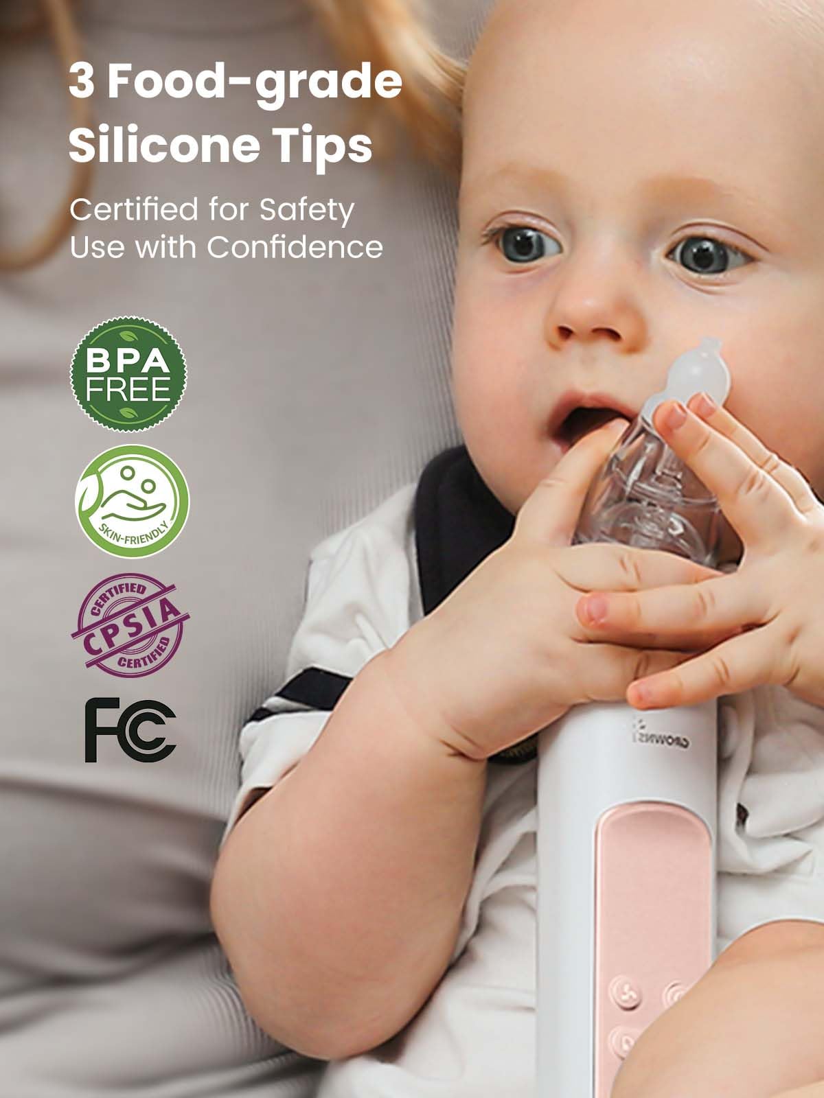 GROWNSY Baby Nasal Aspirator, Electric Nose Sucker, Powerful Suction,Grey Jansha Store