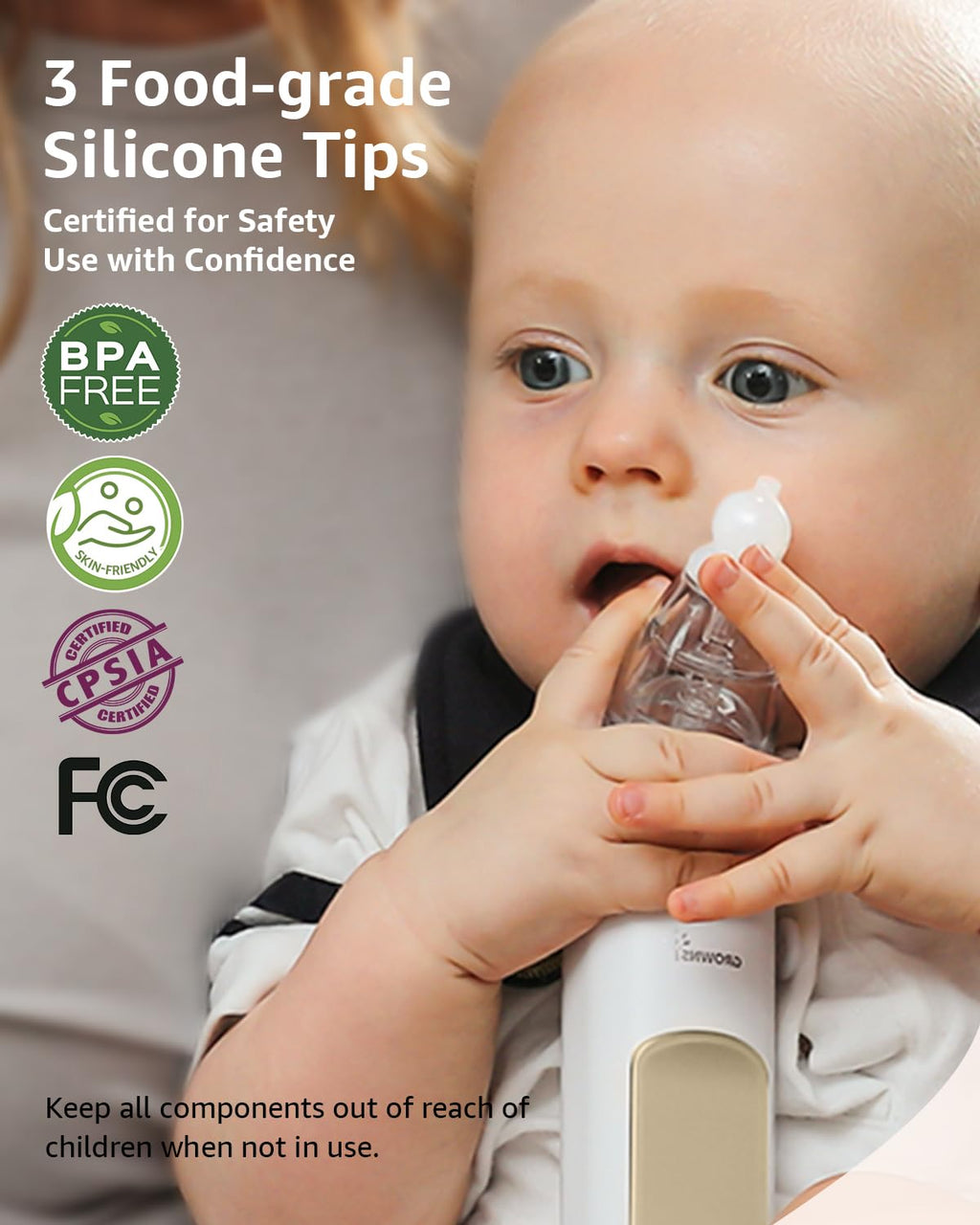GROWNSY Baby Nasal Aspirator, Electric Nose Sucker, Powerful Suction,Grey Jansha Store