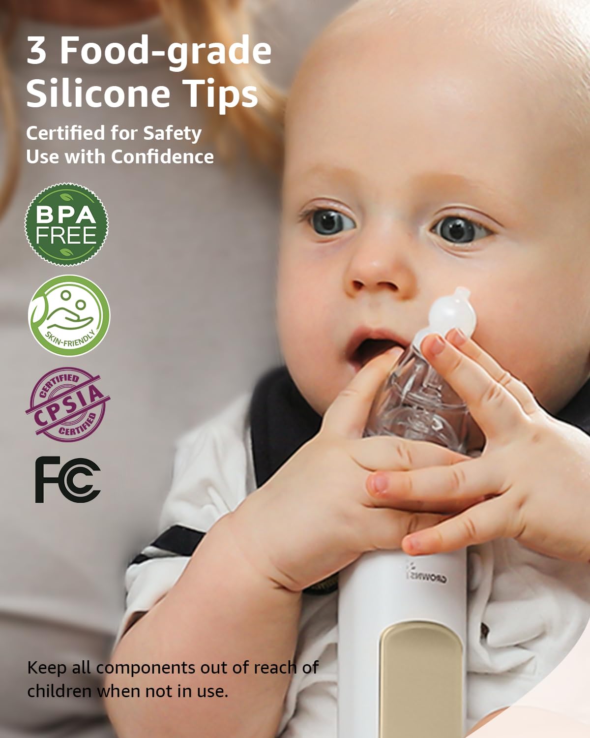 GROWNSY Baby Nasal Aspirator, Electric Nose Sucker, Powerful Suction,Grey Jansha Store
