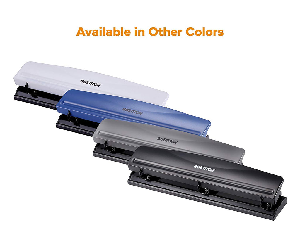 Bostitch Office 3 Hole Punch, Metal, 12 Sheet Capacity, Rubber Base, Silver Jansha Store
