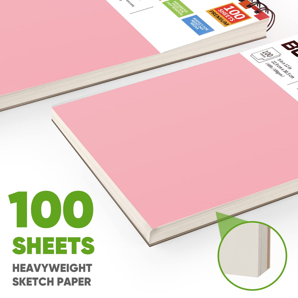 Soucolor Sketch Book 9" x 12", 100 Sheets Kids Art Sketchbook Drawing Pad Jansha Store