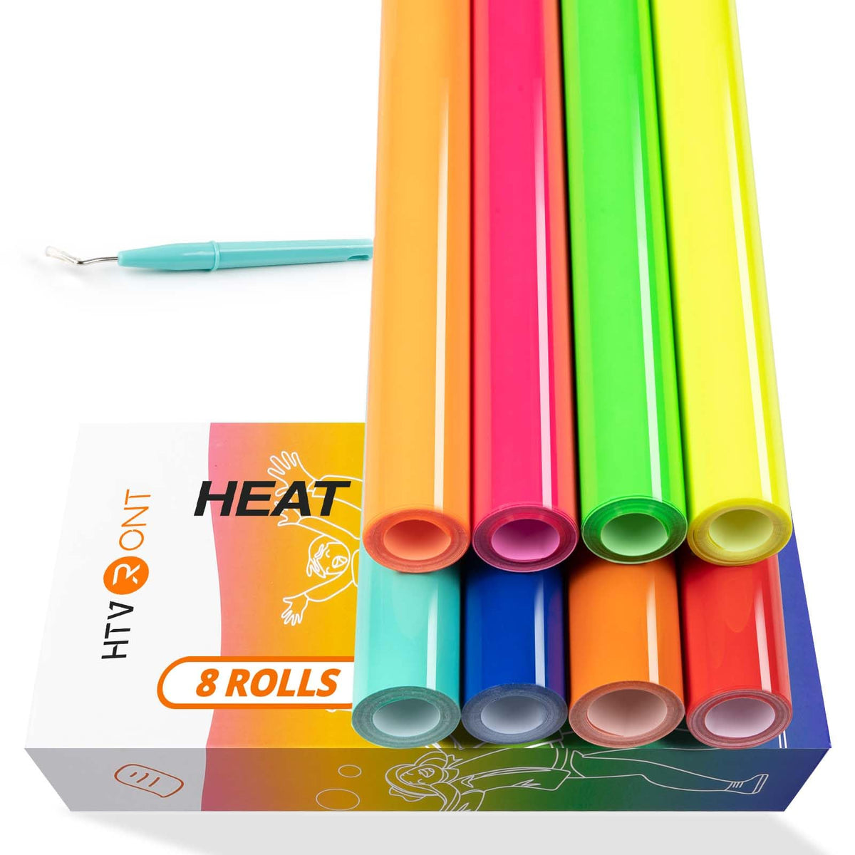 HTVRONT HTV Roll Heat Transfer Vinyl - 12" x 8ft White HTV Vinyl for Shirts Jansha Store