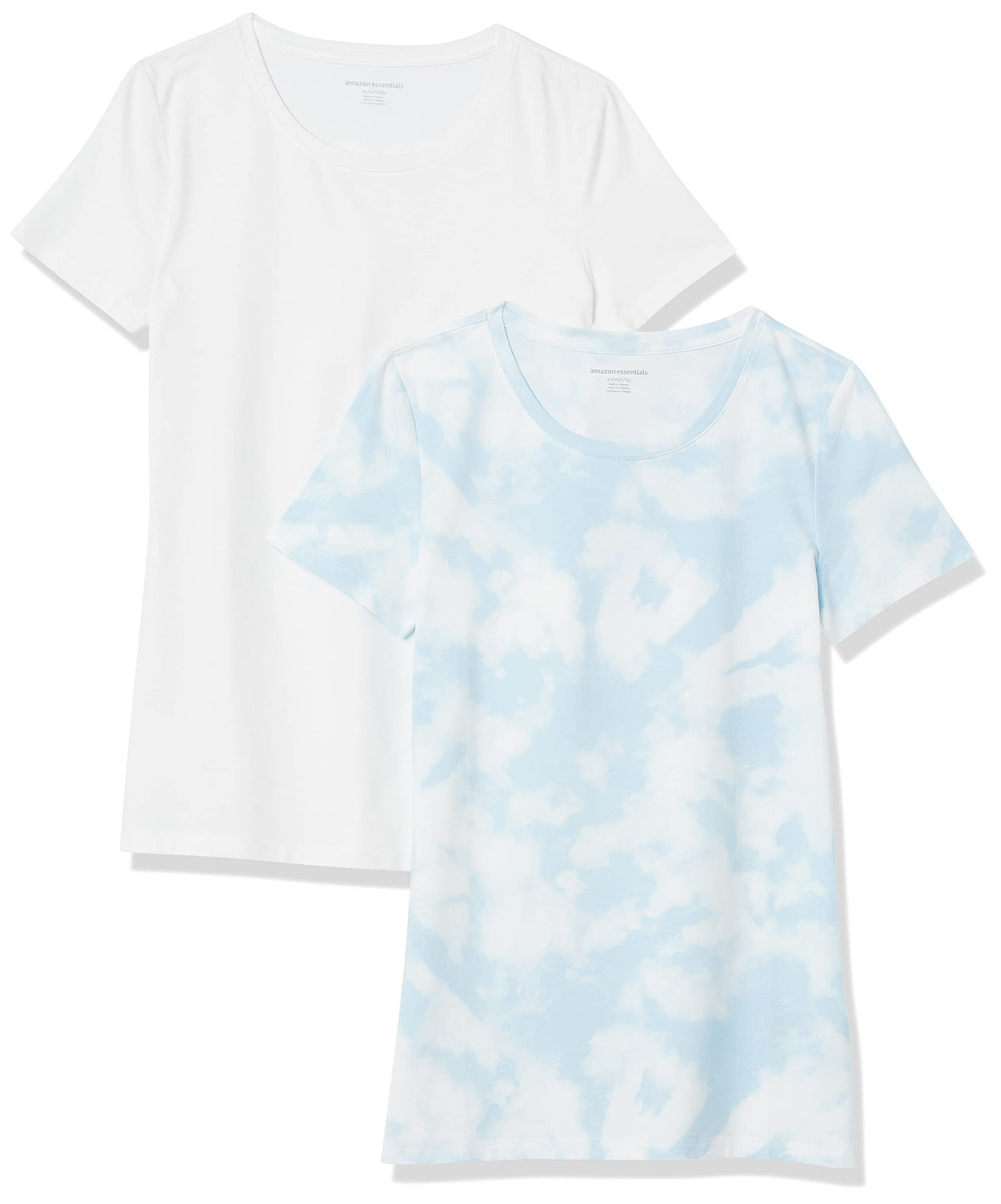 Amazon Essentials Women's Regular-Fit Short-Sleeve T-Shirt (V-Neck or Crewneck), Cotton Modal Blend, Pack of 2 Jansha Store