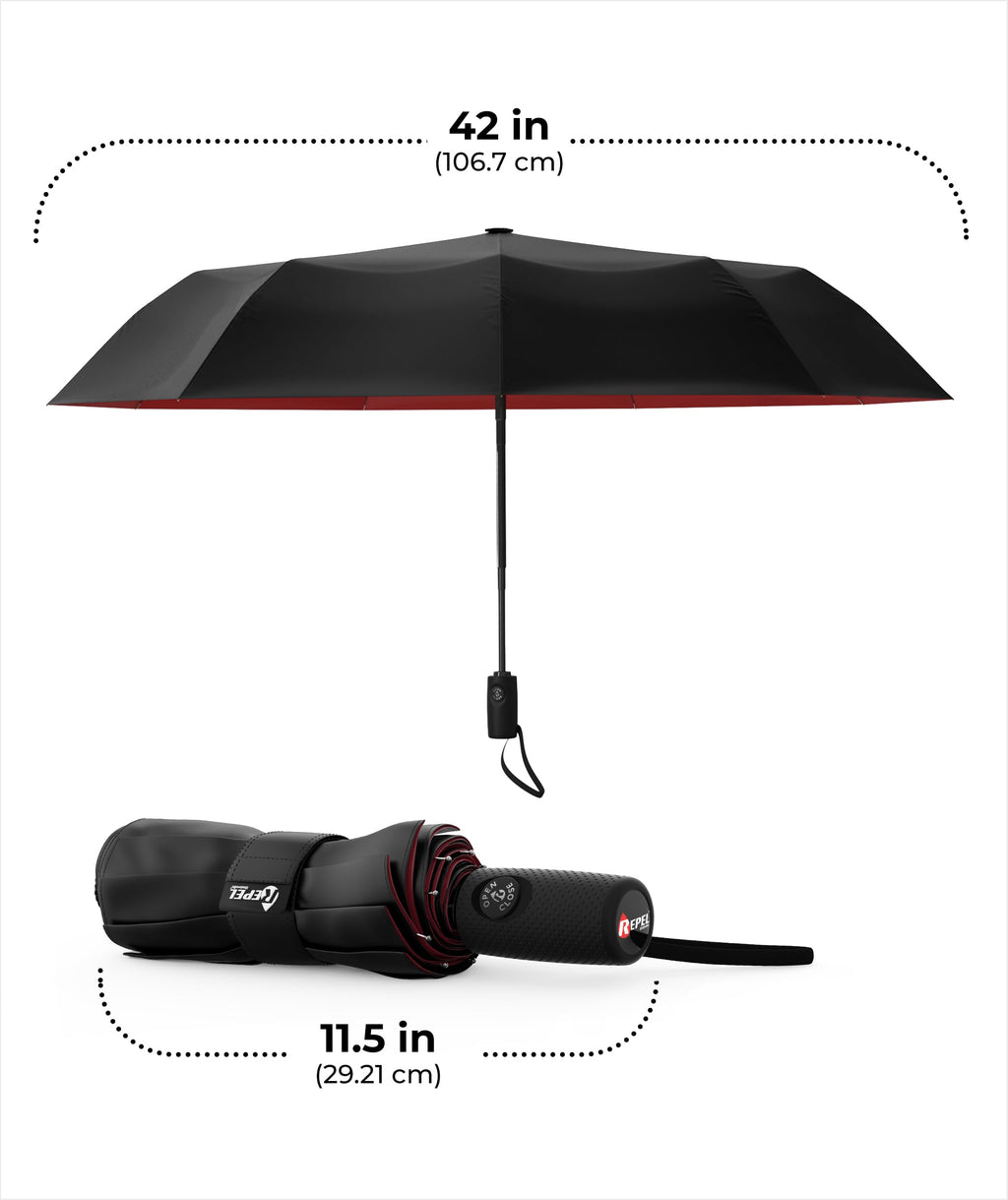 Windproof Travel Umbrella - Compact & Withstands Winds up to 100MPH, Strongest Premium Auto Folding Umbrella for Rain and Sun - Durable, Light & Portable for Women & Men, Fits Backpack & Cars Jansha Store