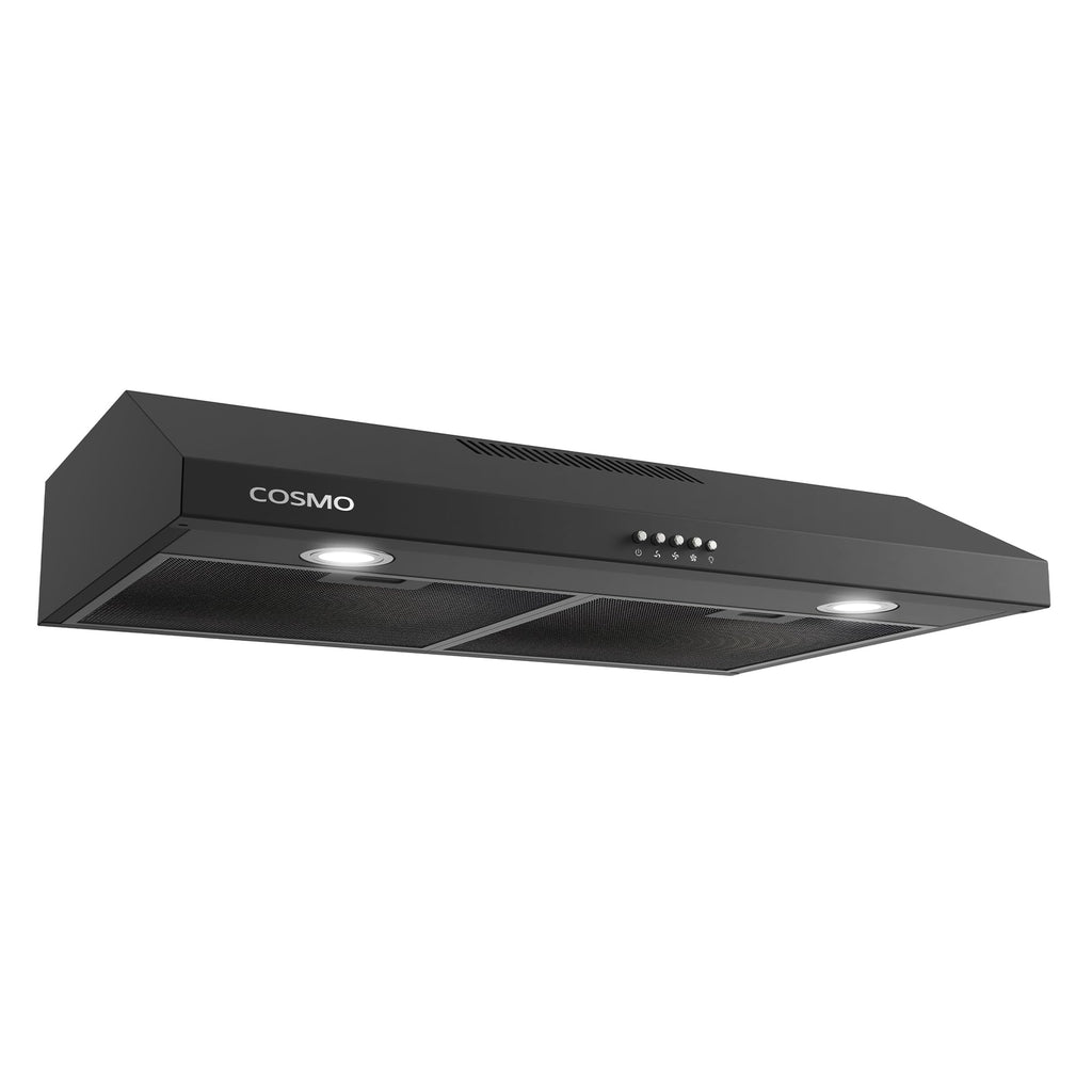 COSMO COS-5MU30 30 in. Delta Collection Ducted Under Cabinet Range Hood, Button Controls, Reusable Filters, LED Lights, Stainless Steel Jansha Store