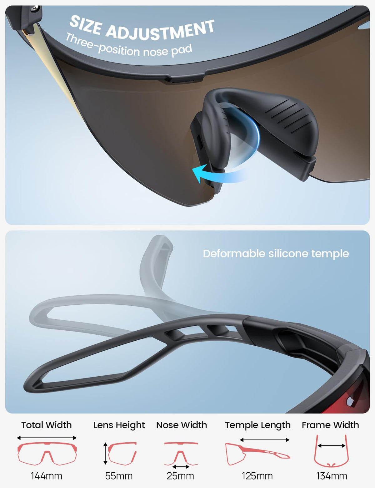 Lamicall 24g Polarized Sports Sunglasses for Men Women - UV400 Protection Sun Glasses for Baseball Running Cycling Fishing Jansha Store