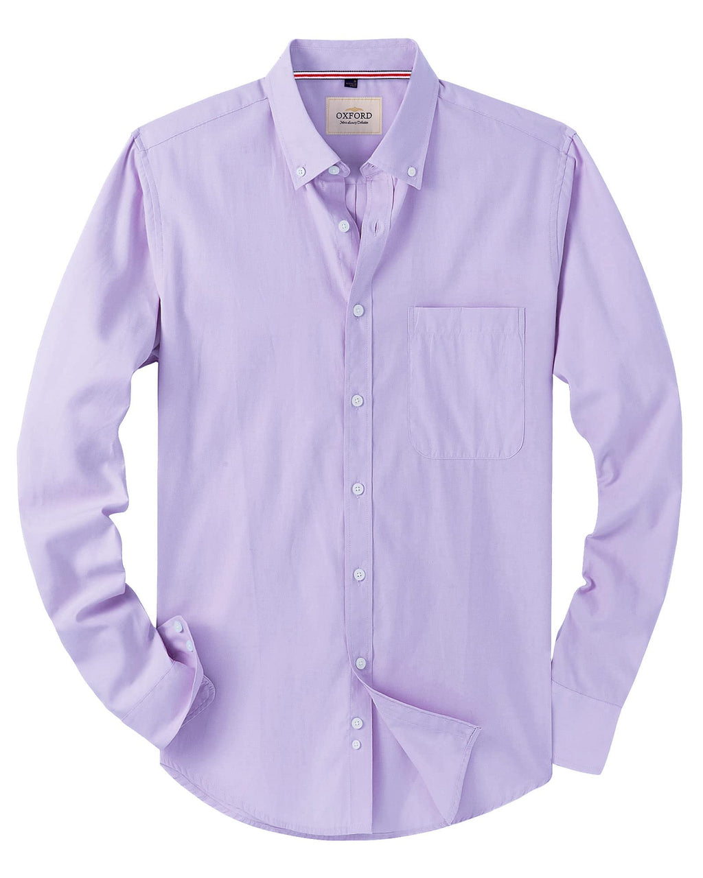 Alimens & Gentle Mens Solid Oxford Shirt Long Sleeve Dress Shirt Work Casual Button Down Shirts with Pocket Jansha Store