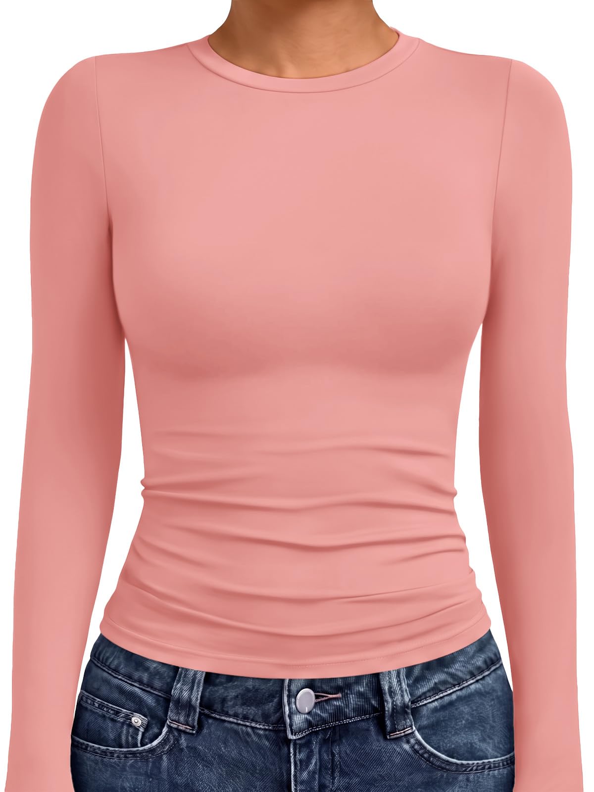 AUTOMET Womens Crew Neck Long Sleeve Shirts Compression Underscrubs Tops Jansha Store