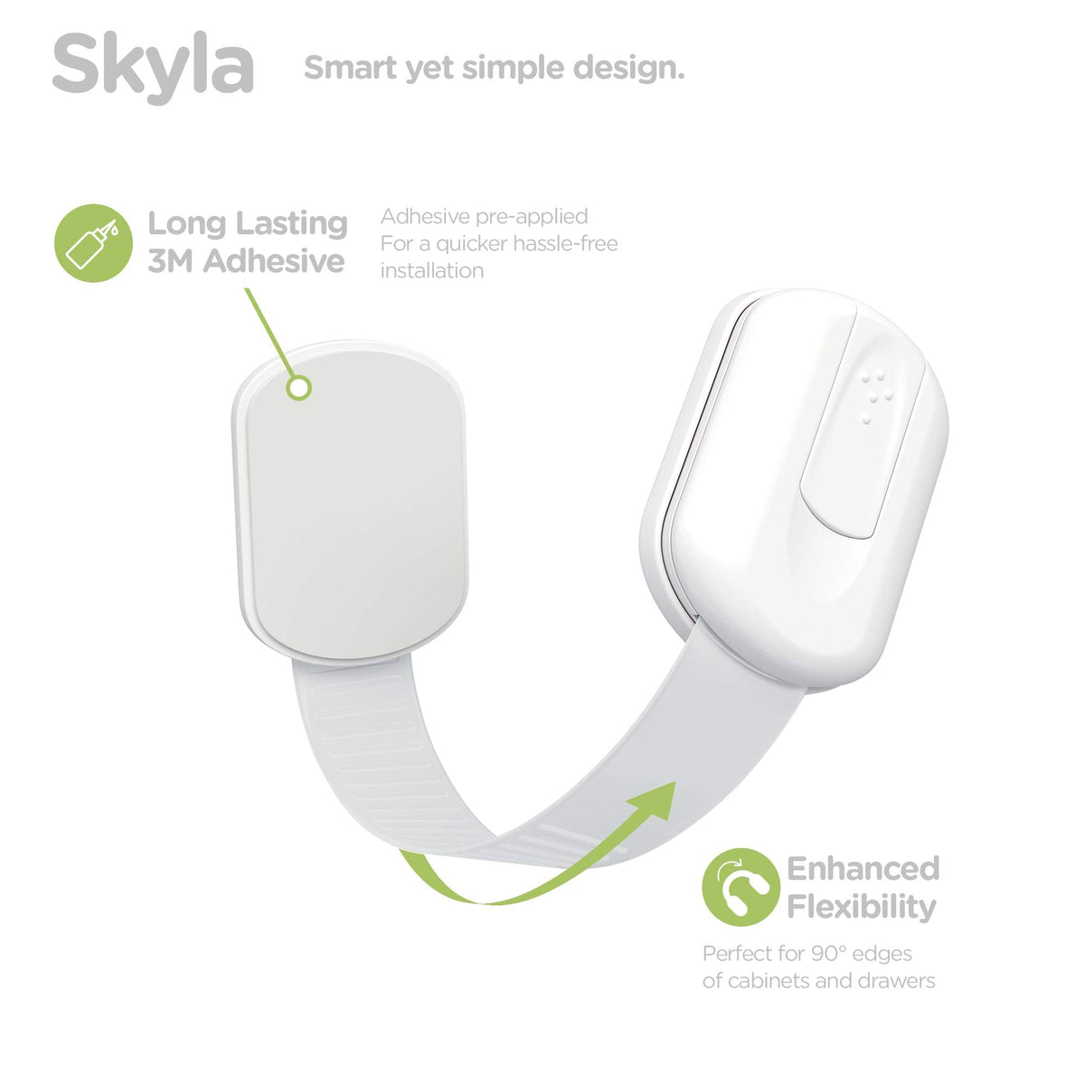 SKYLA HOMES Cabinet Strap Locks for Baby Proofing, 2 Pack, Gray Jansha Store