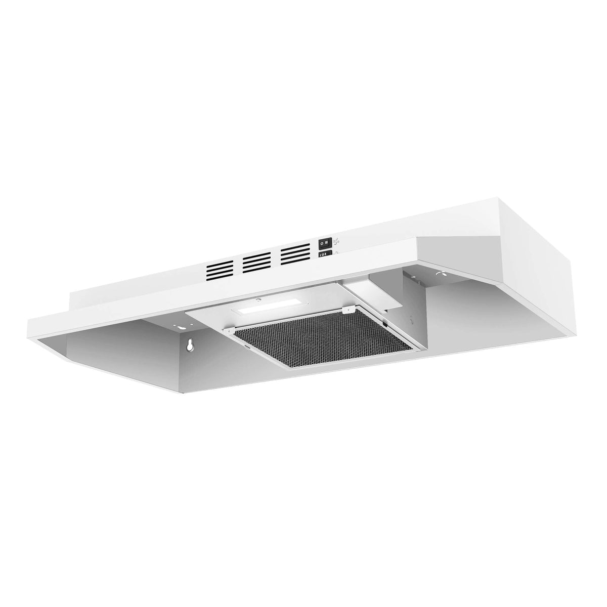 SNDOAS Black Range Hood 36 inch,Ductless Under Cabinet Range Hood Included Carbon Sponge Filter,Ducted Optional,Kitchen Hood 36 inch with 2 Vents,2 Speeds,Hard Wired Stove Vent Jansha Store